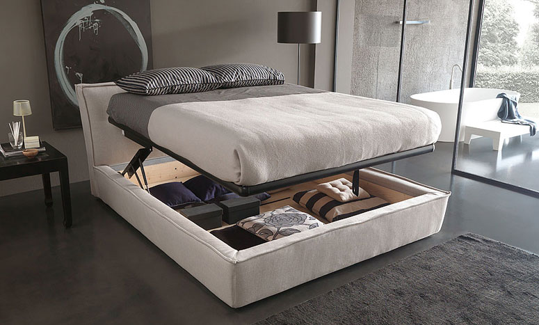 letto contenitore bianco